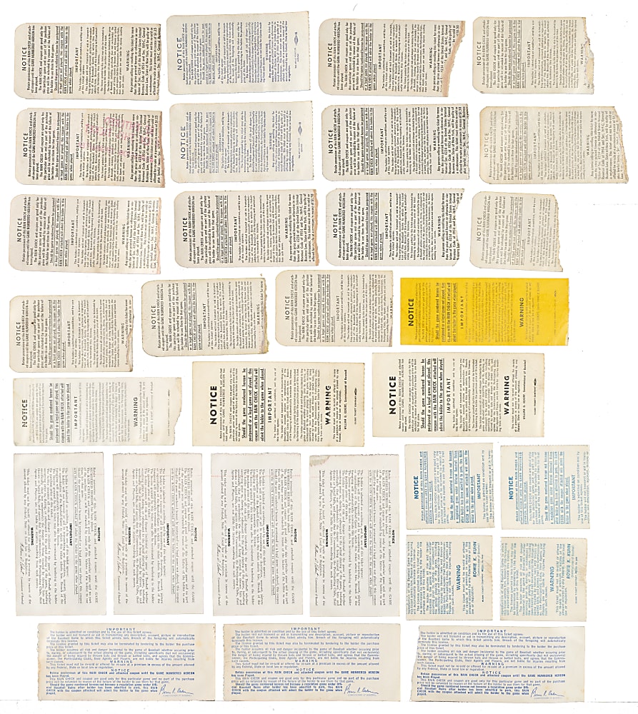 1958 to 1969 World Series Ticket Stub Collection (32) Including Mantle Home Runs, Ryan Save, Koufax and Gibson Complete Games