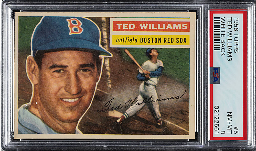 1956 Topps #5 Ted Williams White Back PSA NM-MT 8
