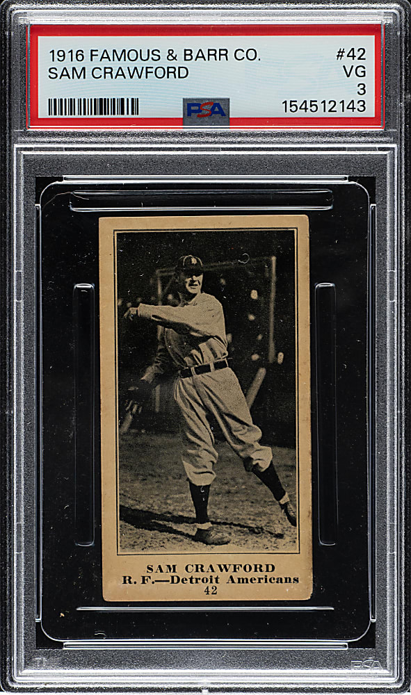 1916 M101-5 Famous and Barr #42 Sam Crawford PSA VG 3