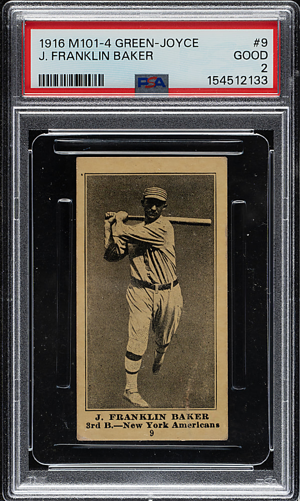 1916 M101-4 Green-Joyce #9 Frank "Home Run" Baker PSA GOOD 2 - The ONLY Graded Example!
