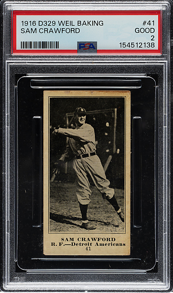 1916 D329 Weil Baking Co. #41 Sam Crawford PSA GOOD 2