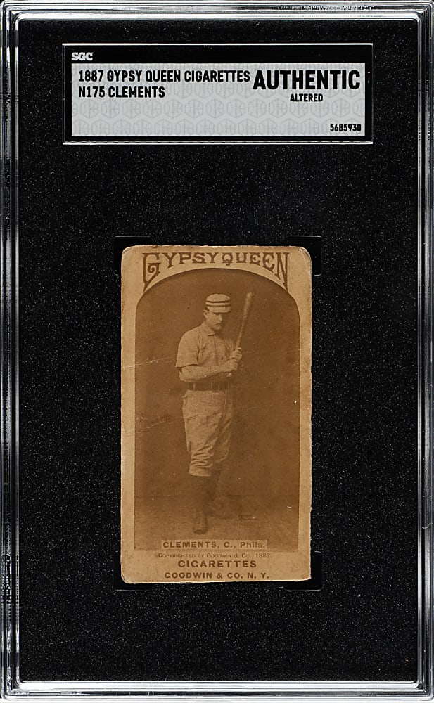 1887 N175 Gypsy Queen Jack Clements - SGC Authentic