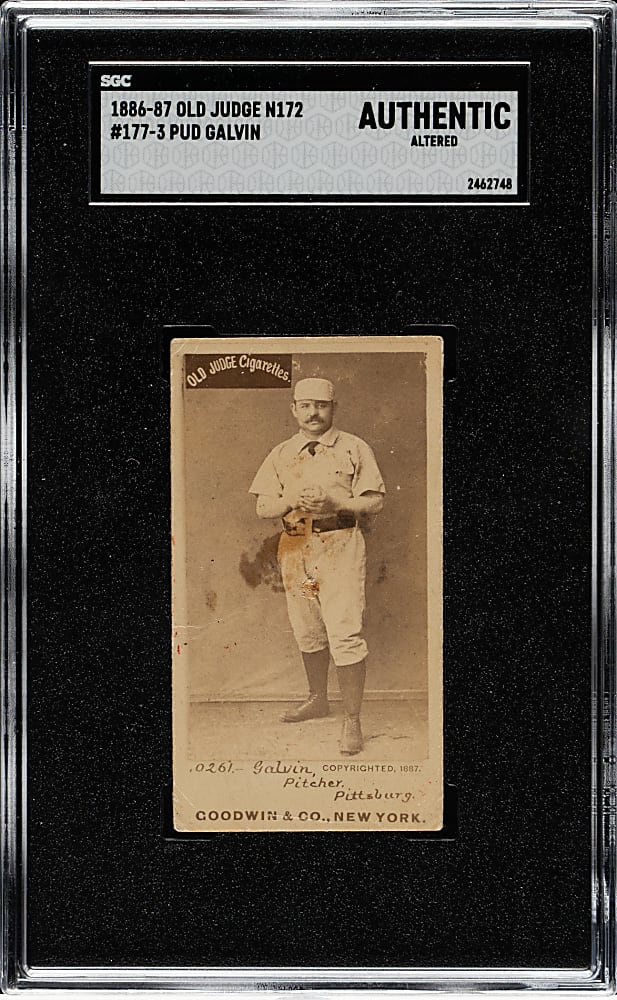 1887 N172 Old Judge Pud Galvin Rookie - SGC Authentic