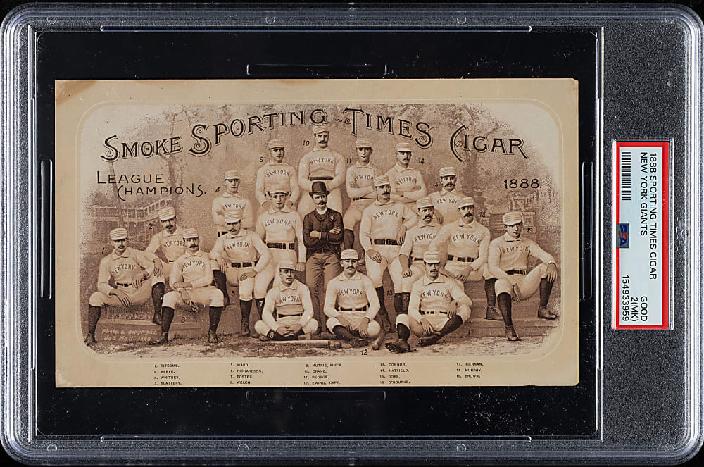 1888 Sporting Times New York Giants Cigar Card PSA GOOD 2 (MK)