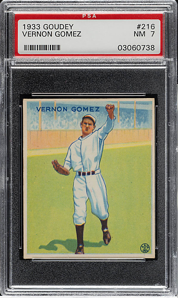 1933 R319 Goudey #216 Vernon "Lefty" Gomez PSA NM 7