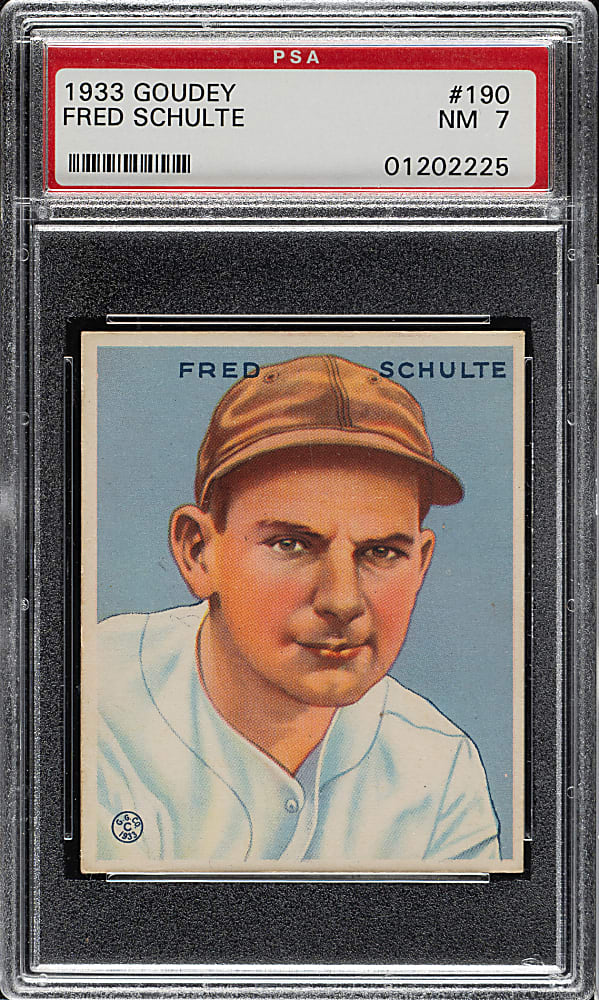 1933 R319 Goudey #190 Fred Schulte PSA NM 7