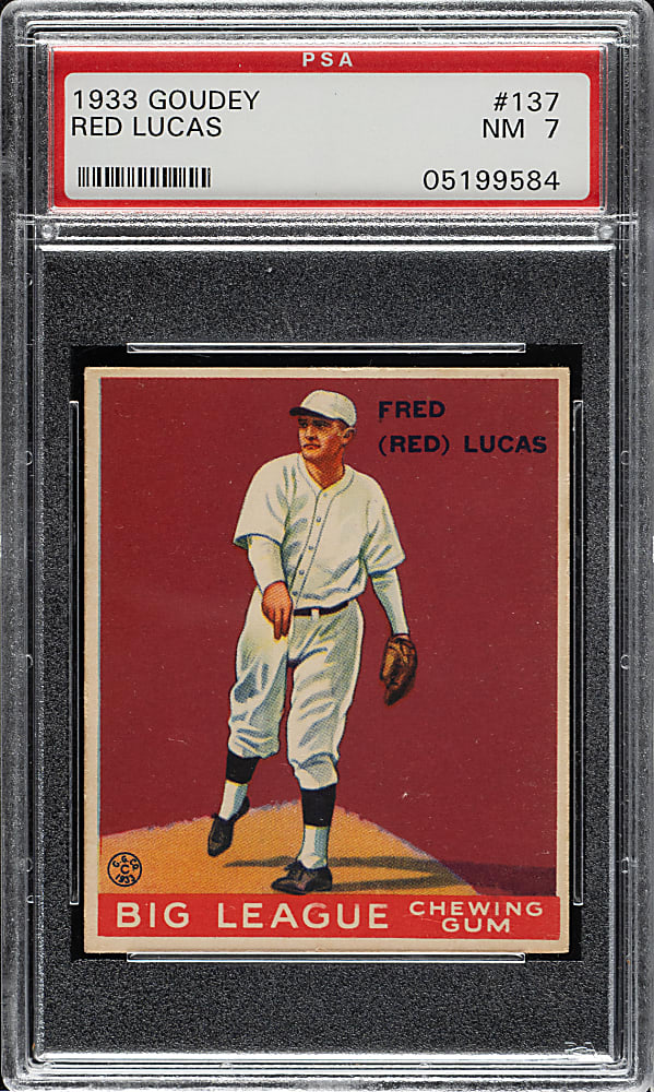 1933 R319 Goudey #137 Red Lucas PSA NM 7