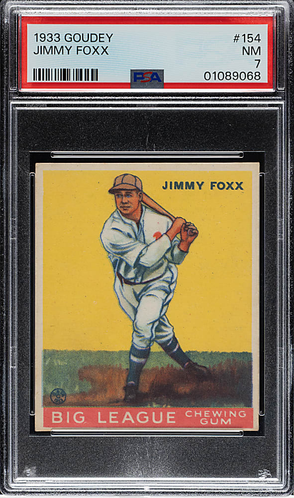 1933 R319 Goudey #154 Jimmie Foxx PSA NM 7