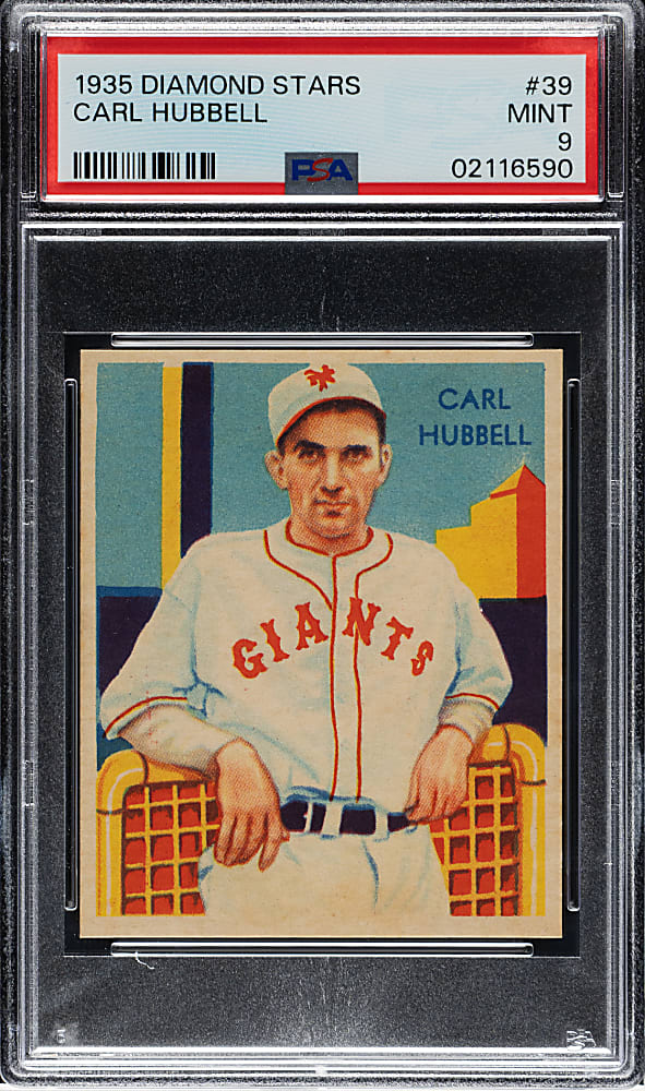 1934-1936 R327 Diamond Stars #39 Carl Hubbell PSA MINT 9 - Highest Graded!