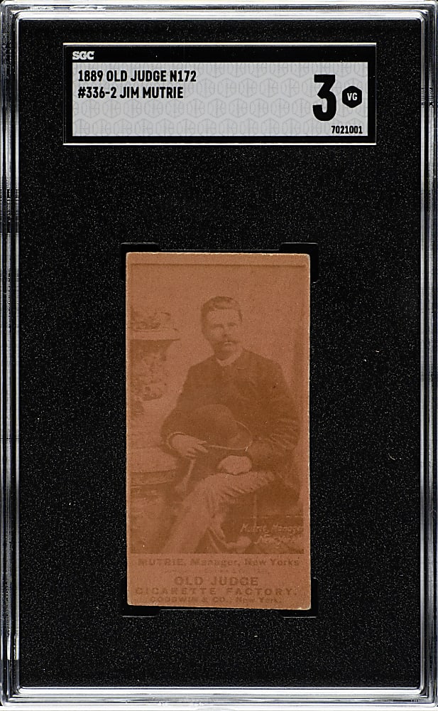 1889 N172 Old Judge Jim Mutrie (Manager) SGC VG 3