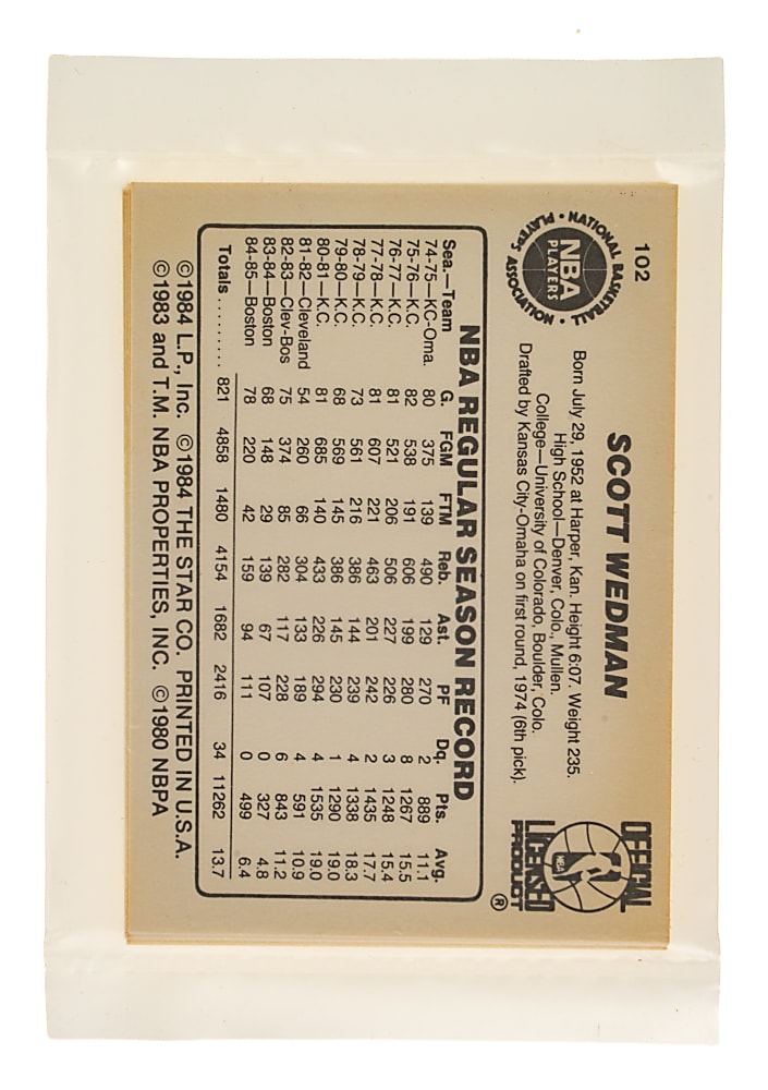 1985-1986 Star Company Basketball Boston Celtics Team Factory-Sealed Unopened Bag with Larry Bird