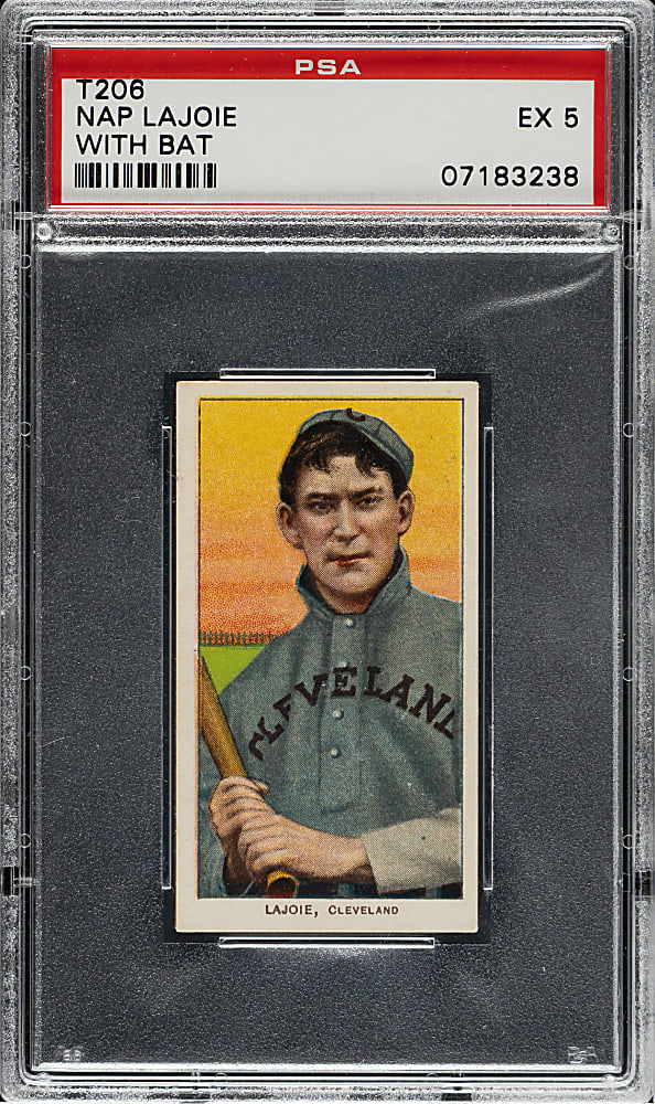 1909-1911 T206 White Border Nap Lajoie with Bat PSA EX 5