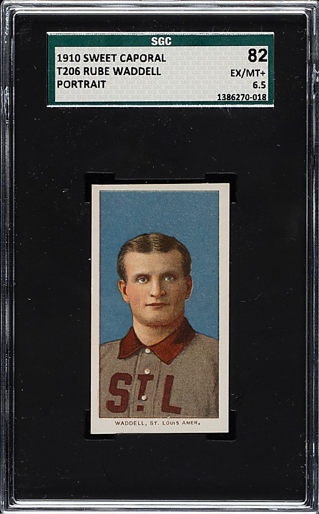 1909-1911 T206 White Border Rube Waddell Portrait SGC EX/NM+ 82