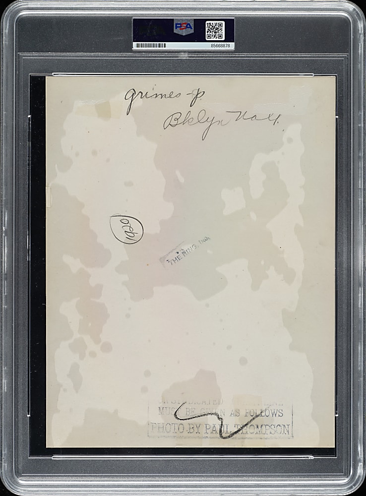 Circa 1920 Burleigh Grimes Original Paul Thompson Agency Photograph PSA/DNA Type I