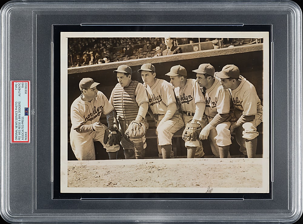 1940 Brooklyn Dodgers Team with Pee Wee Reese Rookie Original Associated Press Photograph PSA/DNA Type I