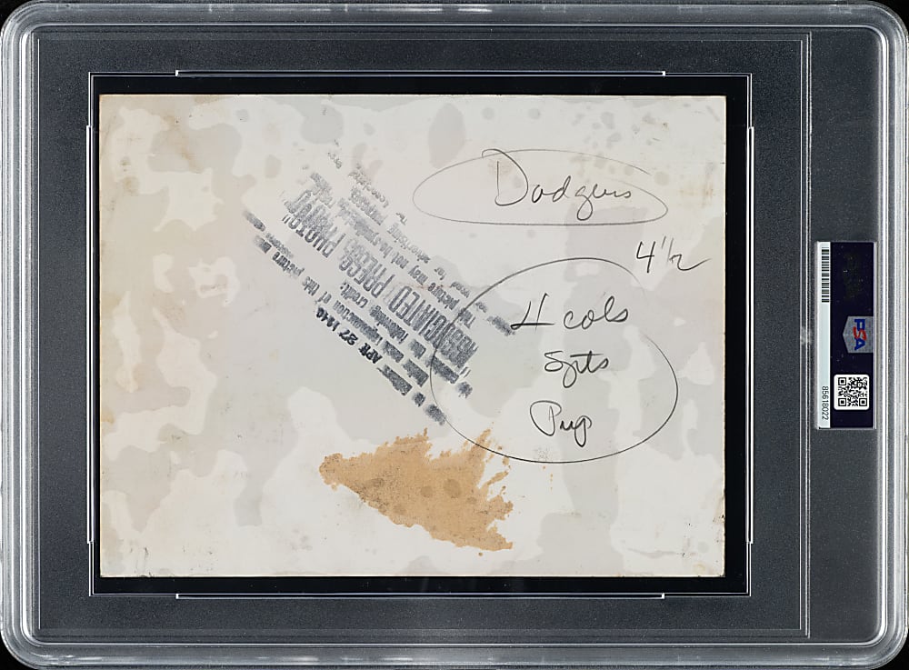 1940 Brooklyn Dodgers Team with Pee Wee Reese Rookie Original Associated Press Photograph PSA/DNA Type I