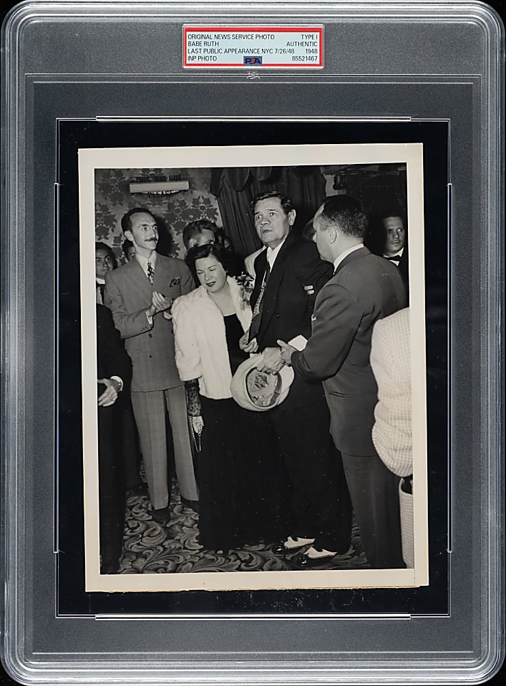 1948 Babe Ruth Last Public Appearance Original International News Photograph PSA/DNA Type I