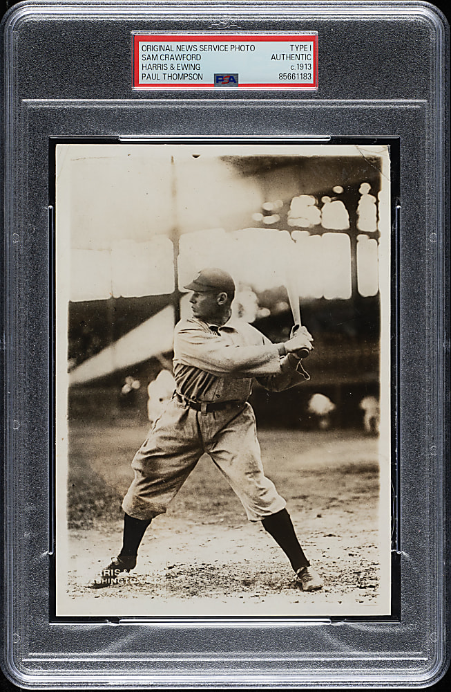 Circa 1913 Sam Crawford Original Harris & Ewing and Paul Thompson Agency Photograph PSA/DNA Type I