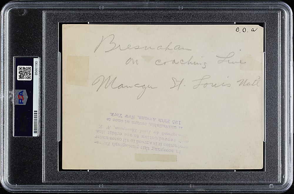 Circa 1909 Roger Bresnahan Original Paul Thompson Agency Photograph PSA/DNA Type I