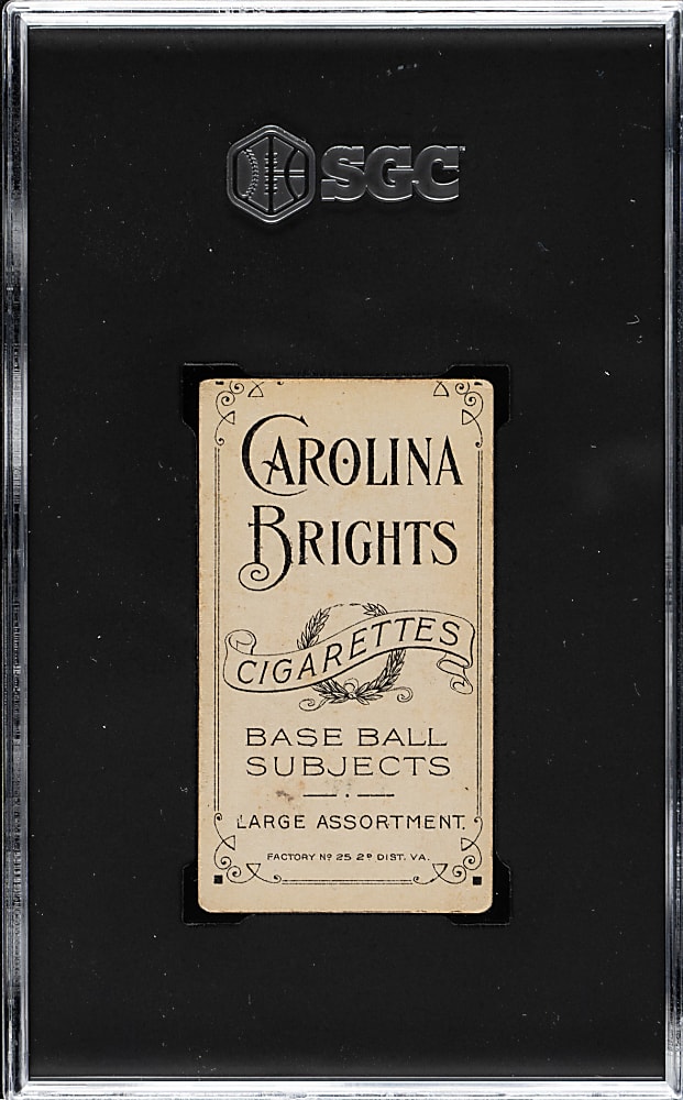 1909-1911 T206 White Border Johnny Evers with Bat, Chicago on Shirt SGC VG 3 - Carolina Brights Back