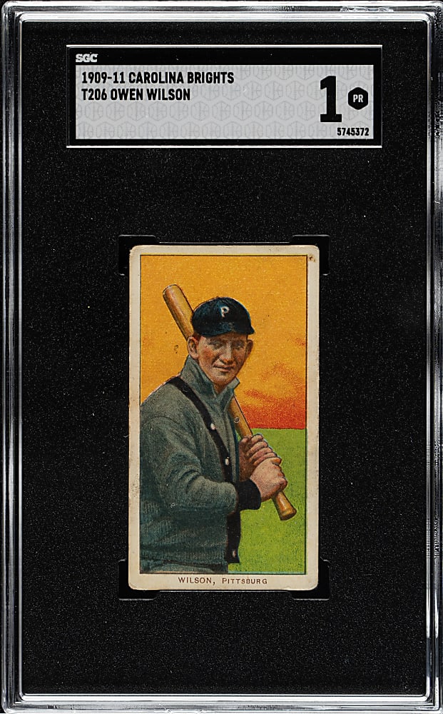 1909-1911 T206 White Border Owen Wilson SGC POOR 1 - Carolina Brights Back