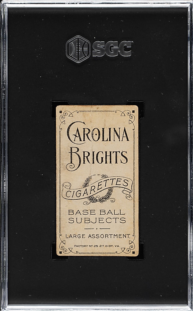 1909-1911 T206 White Border Topsy Hartsel SGC POOR 1 - Carolina Brights Back
