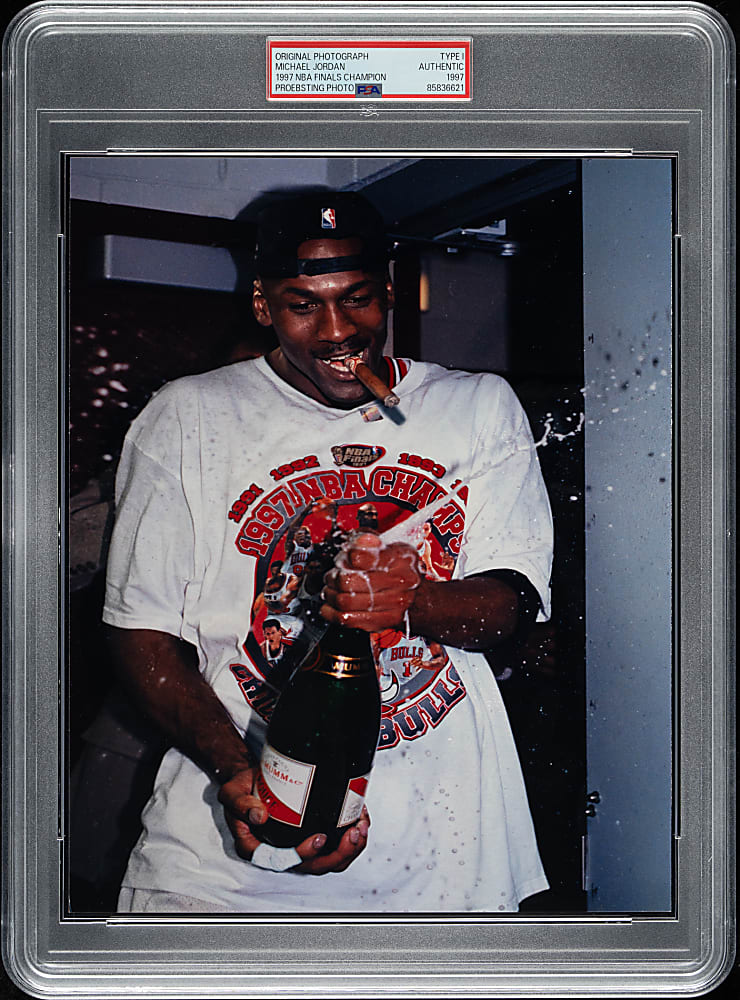 1997 Michael Jordan NBA Finals Champion Original Proebsting Photograph PSA/DNA Type I