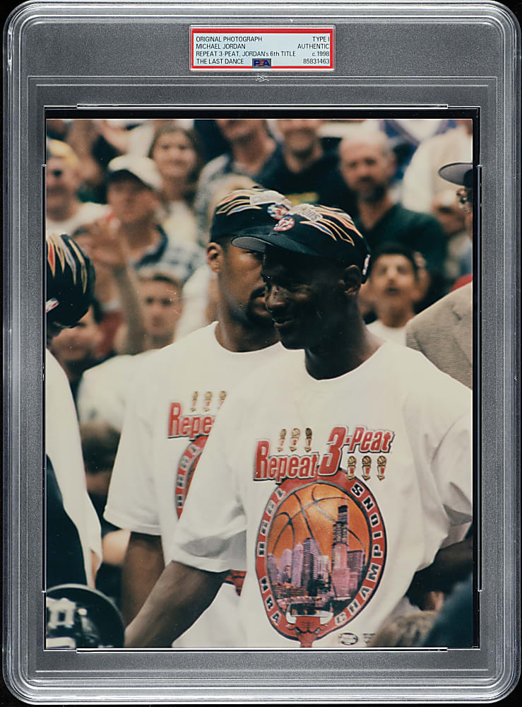 Circa 1998 Michael Jordan Repeat 3-Peat Last Dance Original Photograph PSA/DNA Type I