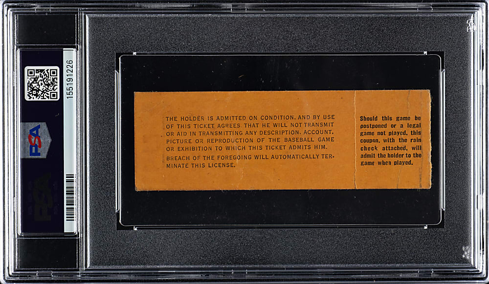 April 15, 1952 Washington Senators (vs. Boston Red Sox) Opening Day Ticket Stub PSA GOOD 2 - Harry Truman Throws First Pitch