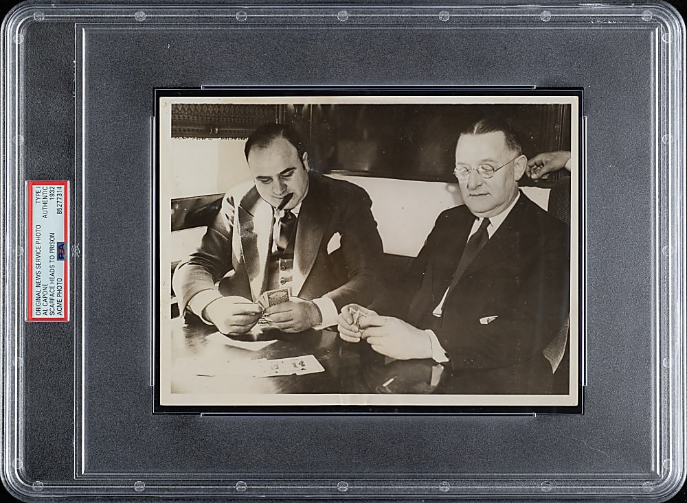 1932 Al Capone Scarface Heads to Prison Original ACME Newspictures Photograph PSA/DNA Type I