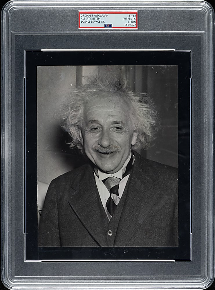 Circa 1950s Albert Einstein Original Science Service Photograph PSA/DNA Type I