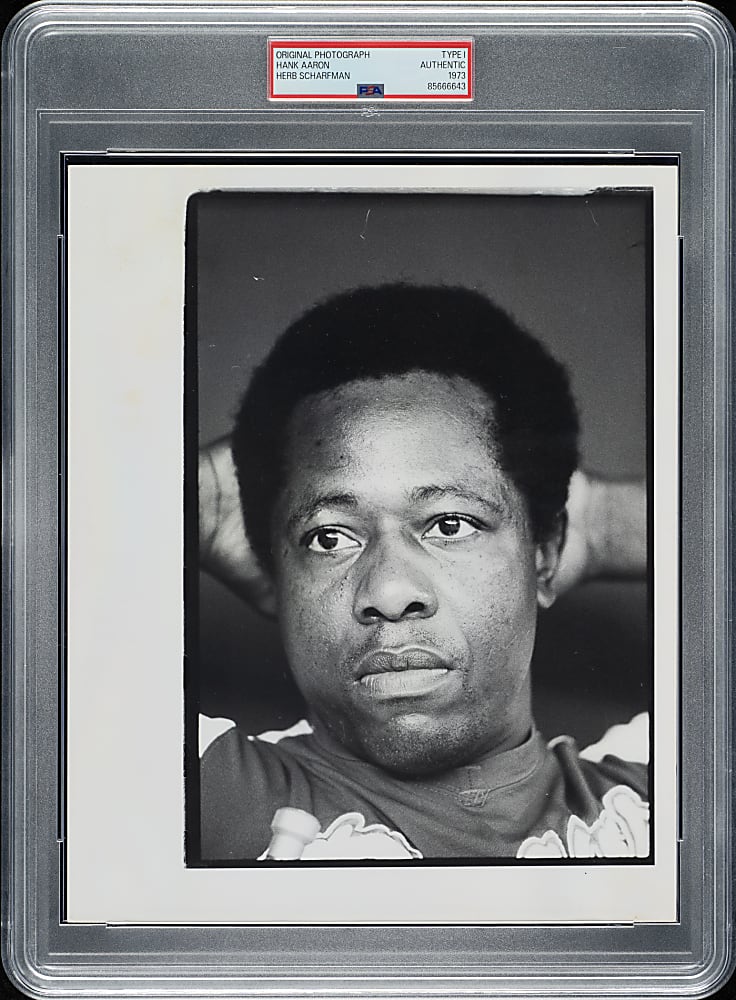 1973 Hank Aaron Original Herb Scharfman Photograph PSA/DNA Type I