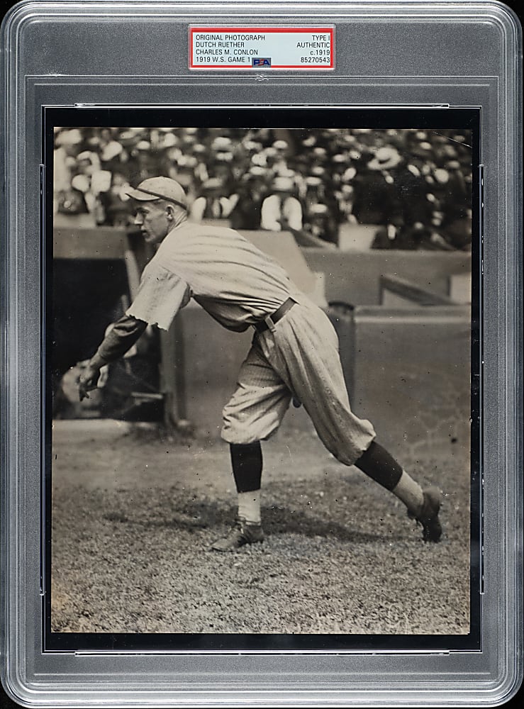 Circa 1919 Dutch Ruether World Series Game One Original Charles Conlon Photograph PSA/DNA Type I