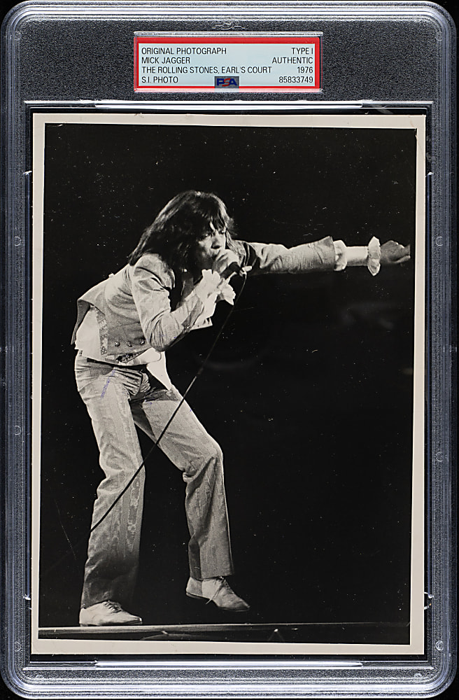 1976 Mick Jagger The Rolling Stones Original Syndication International Photograph PSA/DNA Type I