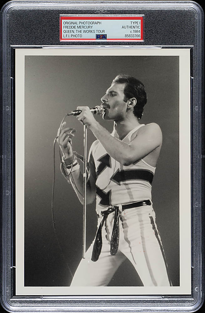 Circa 1984 Freddie Mercury Queen Original London Features International Photograph PSA/DNA Type I