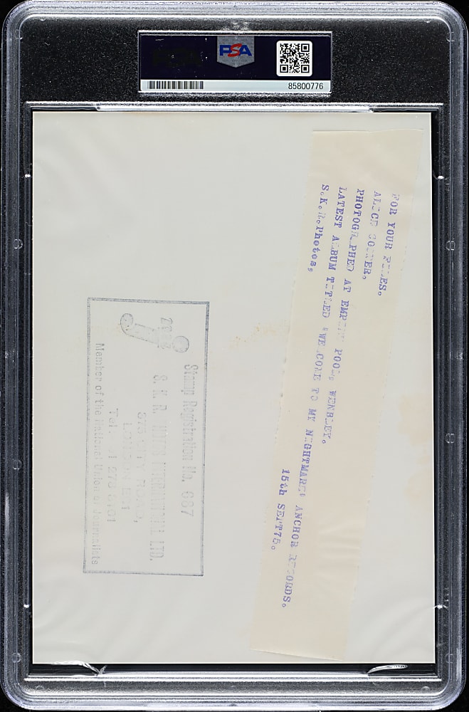 1975 Alice Cooper Original S. K. R. Photos International Photograph PSA/DNA Type I