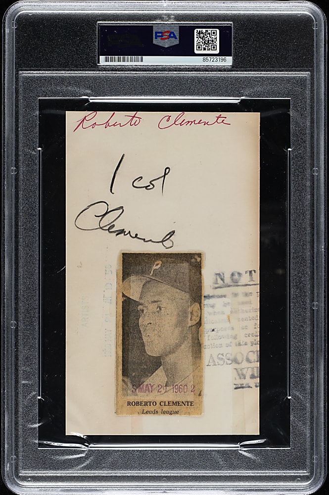1960 Roberto Clemente Vintage Associated Press Wire Photograph PSA/DNA Type III