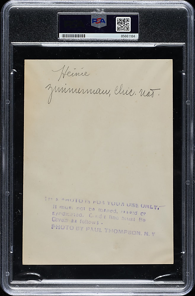 Circa 1909-1910 Heinie Zimmerman Original Paul Thompson Agency Photograph PSA/DNA Type I