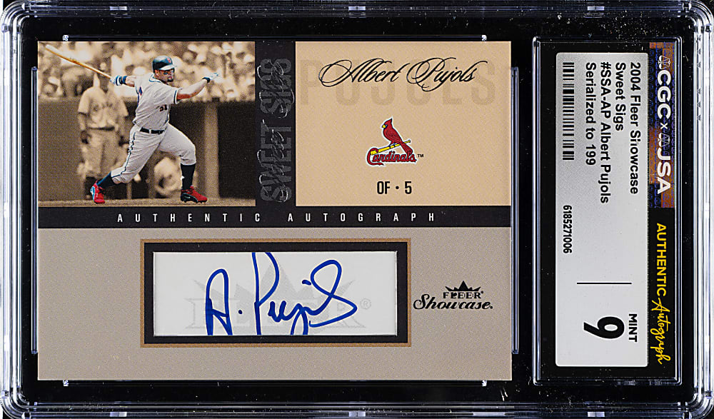 2004 Fleer Showcase Sweet Sigs #SSA-AP Albert Pujols #186/199 CGC/JSA MINT 9