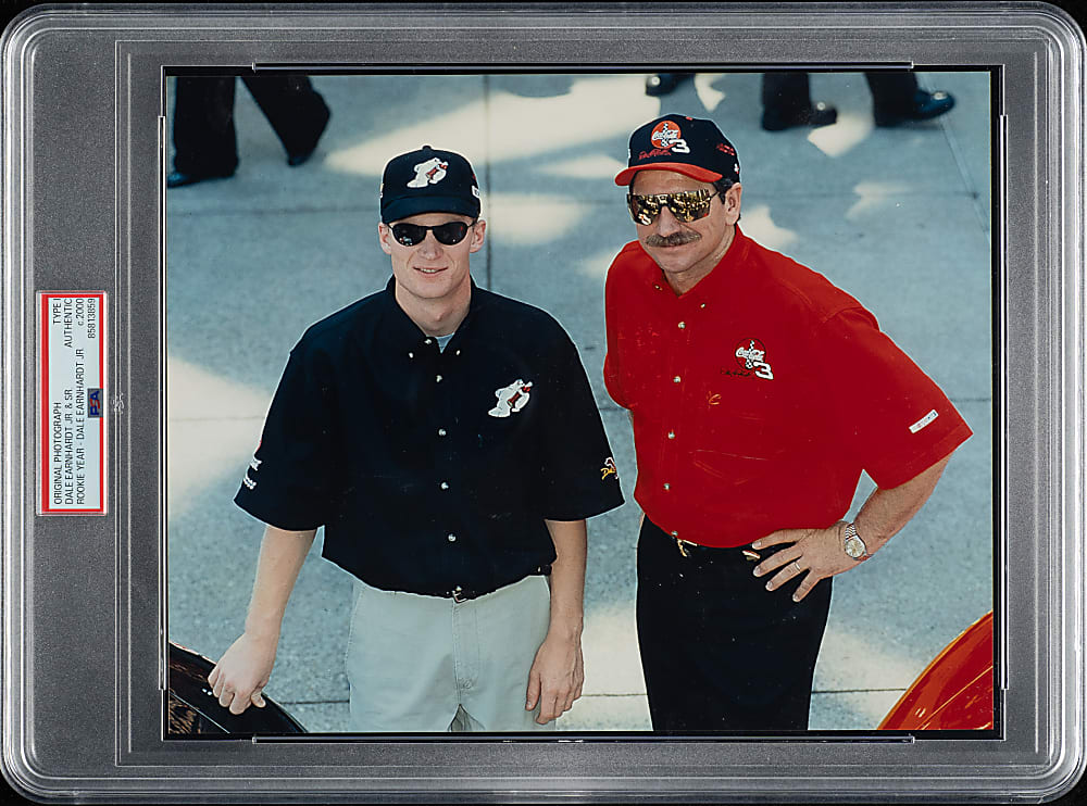 Circa 2000 Dale Earnhardt Sr. and Dale Earnhardt Jr. Rookie Year Original Photograph PSA/DNA Type I