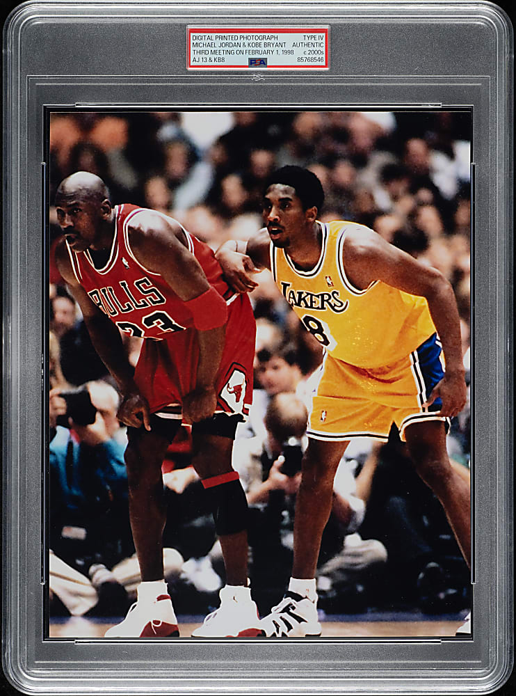 Circa 2000s Michael Jordan and Kobe Bryant Third Meeting Digital Printed Photograph PSA/DNA Type IV