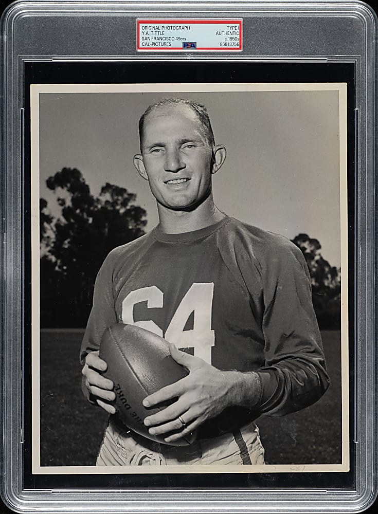 Circa 1950s Y.A. Tittle San Francisco 49ers Original Cal-Pictures Photograph PSA/DNA Type I