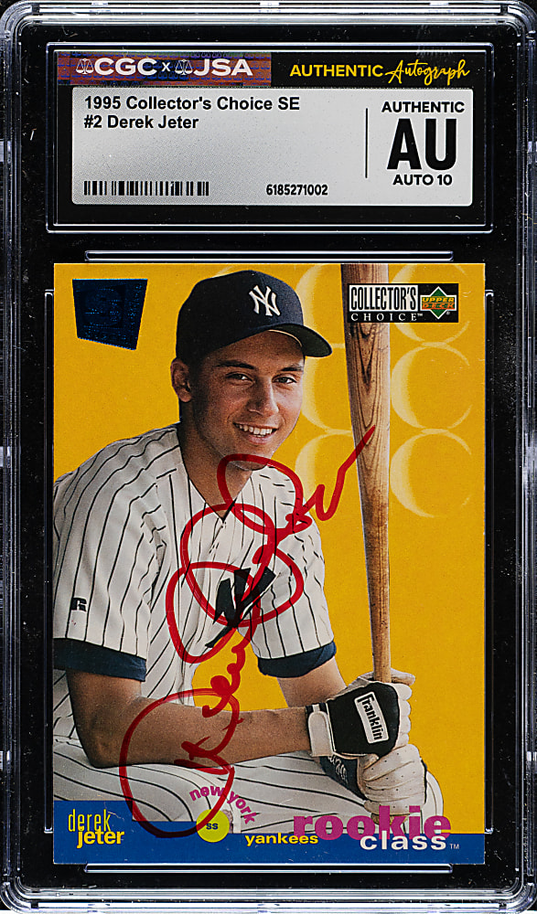 Signed 1995 Collector's Choice Special Edition #2 Derek Jeter CGC/JSA GEM MINT 10 Signature