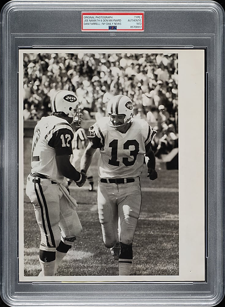 1972 Joe Namath and Don Maynard Original Dan Farrell New York Daily News Photograph PSA/DNA Type I