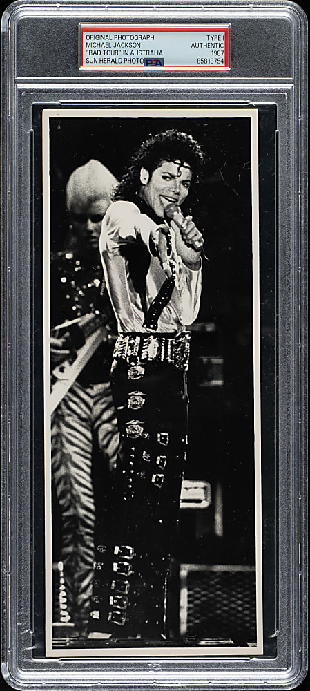 1987 Michael Jackson "Bad Tour" in Australia Original Sun-Herald Photograph PSA/DNA Type I