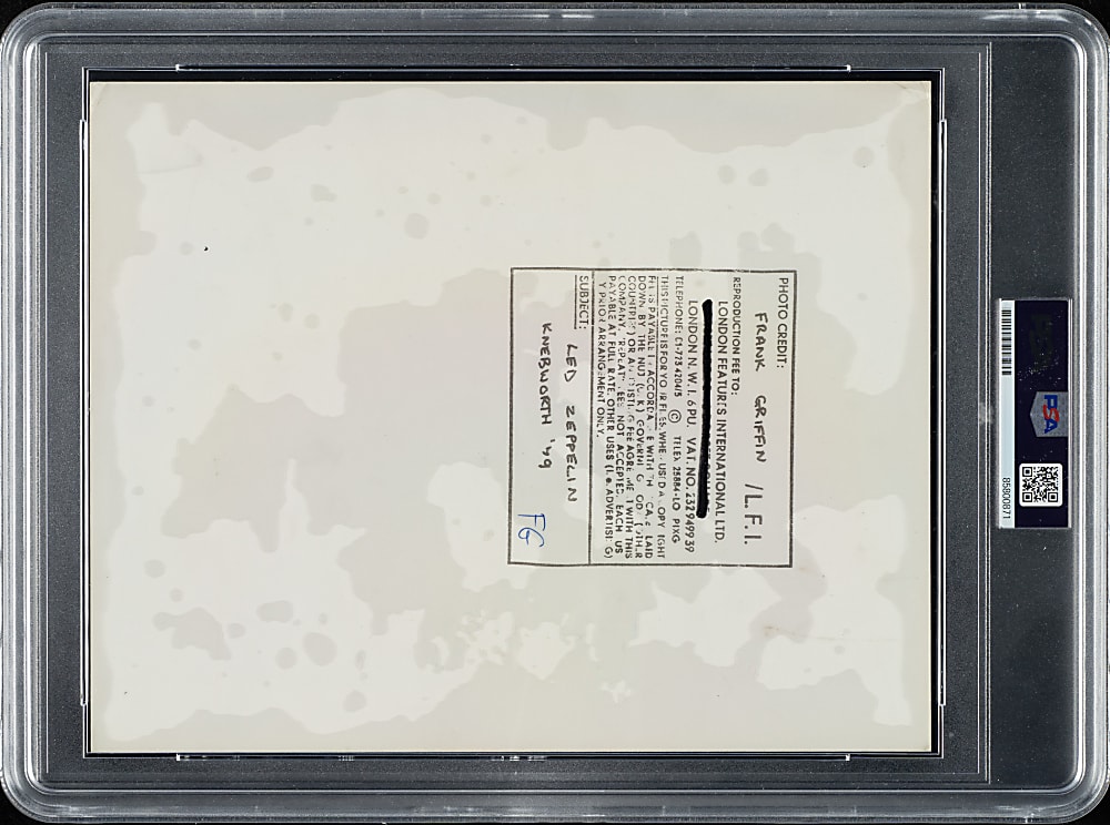 1979 Led Zeppelin Knebworth Festival Original London Features International Photograph PSA/DNA Type I
