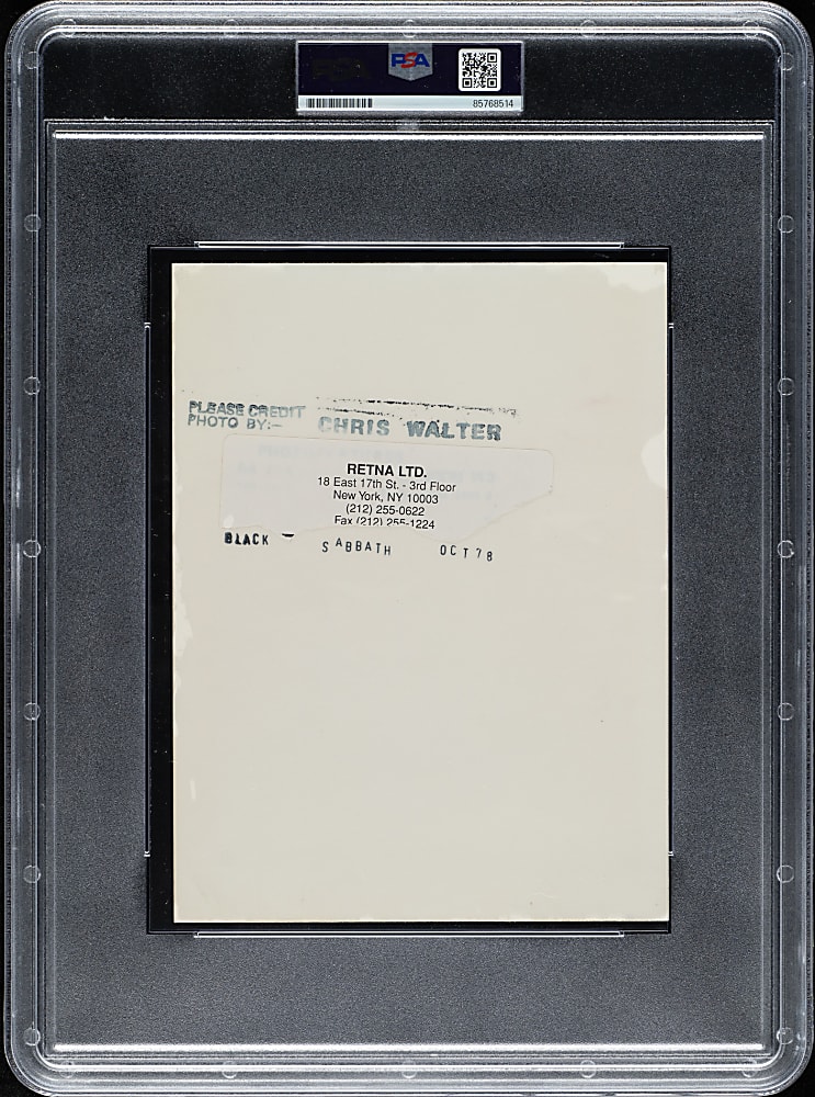 1978 Ozzy Osbourne Original Chris Walter Retna LTD. Photograph PSA/DNA Type I
