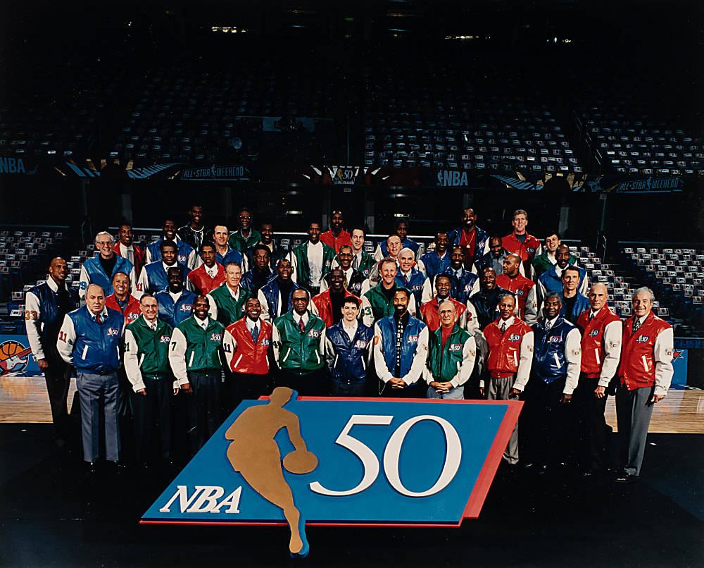 1997 NBA's 50th Anniversary All-Time Team Original Andrew Bernstein Oversized Photograph PSA/DNA Type I
