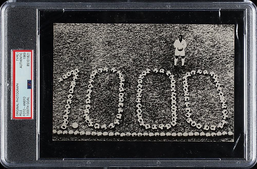 1969 Pele 1,000th Goal Original Photograph PSA/DNA Type I