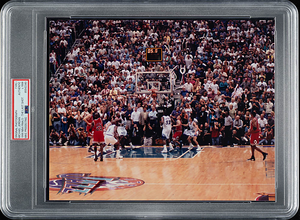 Circa 1998 Michael Jordan "The Last Shot" Original Mike Proebsting Photograph PSA/DNA Type I